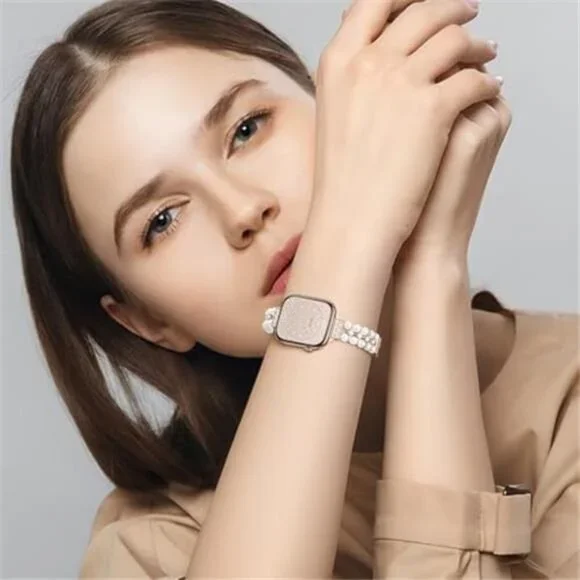 NEW Rose Gold rhinestone Pearl Apple Watch Band - Picture 7 of 7